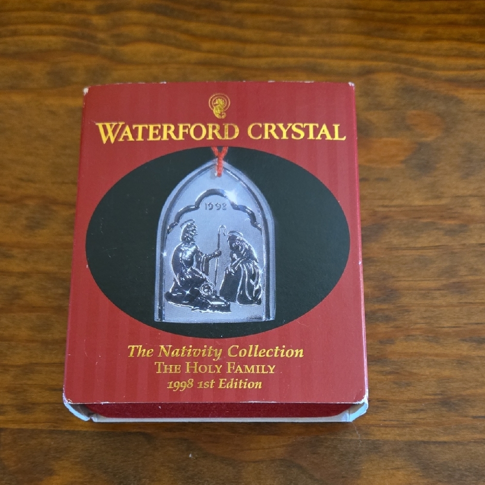 Waterford Crystal, Nativity Collection, Holy Family Ornament, 1998 1st Edition